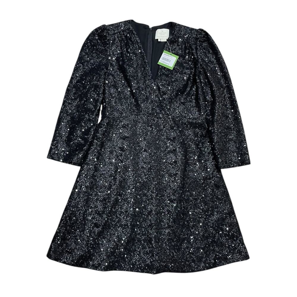 Kate Spade New York 252325 Women's Sz 4 Glitzy Ritzy All Over Sequin Black Dress